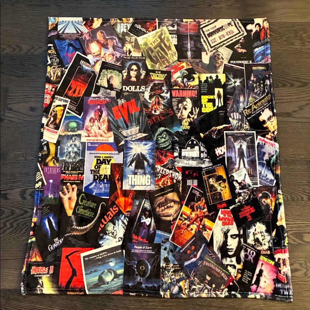 Horror Movie Collage Blanket
